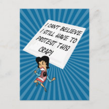 Arg aktivist med protestskylt