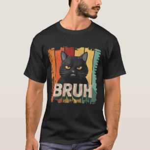 Arg Ansikte Black Cat Bruh Meme Graphic Vintage So T Shirt