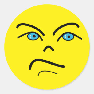Arg Ansikte Classic Round-fästdon Runt Klistermärke