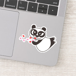 Arg Ansikte Panda Kissing Klistermärken