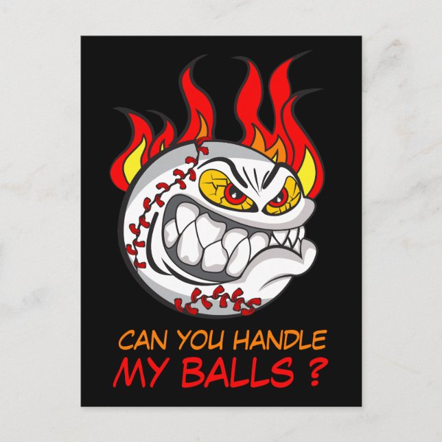 Arg Baseball Boll med citat, lustigt Vykort (Framsida)