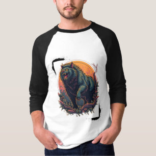 "Arg Bear Graphic Fullt-Sleeve T-Shirt: Edgy Stre T Shirt