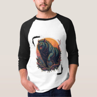 "Arg Bear Graphic Fullt-Sleeve T-Shirt: Edgy Stre T Shirt