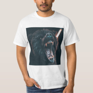 Arg Bear Teeth Black Bear Growel T Shirt