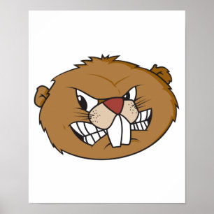 arg Beaver ansikte Poster