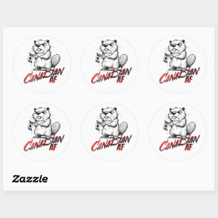 Arg Beaver Canadian AF Sticker Runt Klistermärke