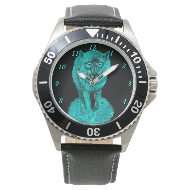 Arg Black Varg i natt Armbandsur (Framsida)