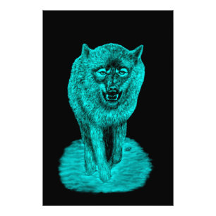 Arg Black Varg i natt Fototryck