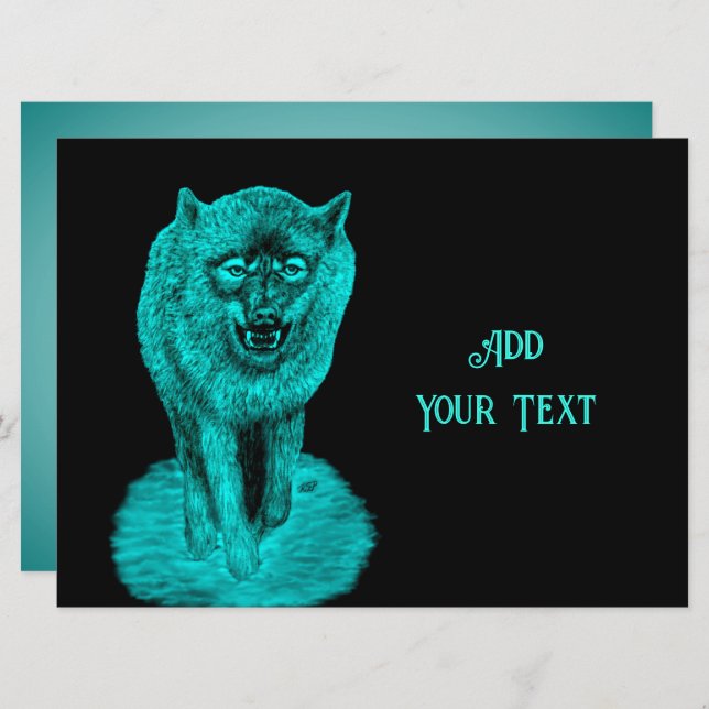 Arg Black Varg i natt Kort (Fram/baksida)