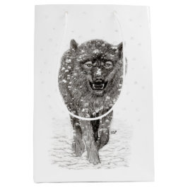 Arg Black Varg i Snö, vild Winter