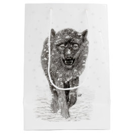 Arg Black Varg i Snö, vild Winter