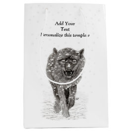 Arg Black Varg i Snö, vild Winter