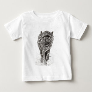 Arg Black Varg i Snö, vild Winter T Shirt