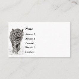 Arg Black Varg i Snö, vild Winter Visitkort