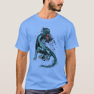 Arg Blue Dragon med spikat Svan T-shirt