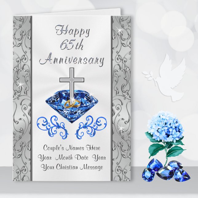 Arg bristning från kort för safir65eårsdag (65th wedding anniversary cards. 65 years of marriage cards. Sapphire anniversary card.)