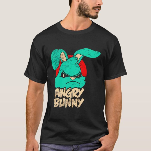 Arg Bunny Rabbit Älskare Cute Bunnies Lycklig East T Shirt (Framsida)