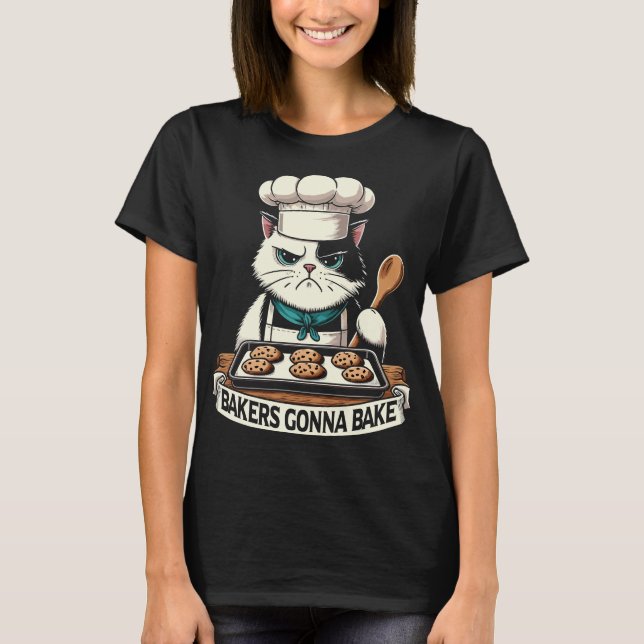 Arg Cat Bakers ska bake Funny Baking T Shirt (Framsida)