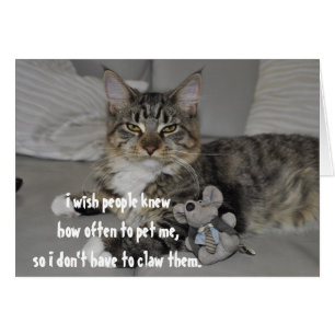 Arg Cat Funny Cute Greeting Card Hälsningskort
