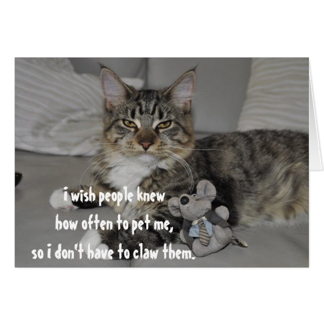 Arg Cat Funny Cute Greeting Card Hälsningskort (Framsidan Horizontal)