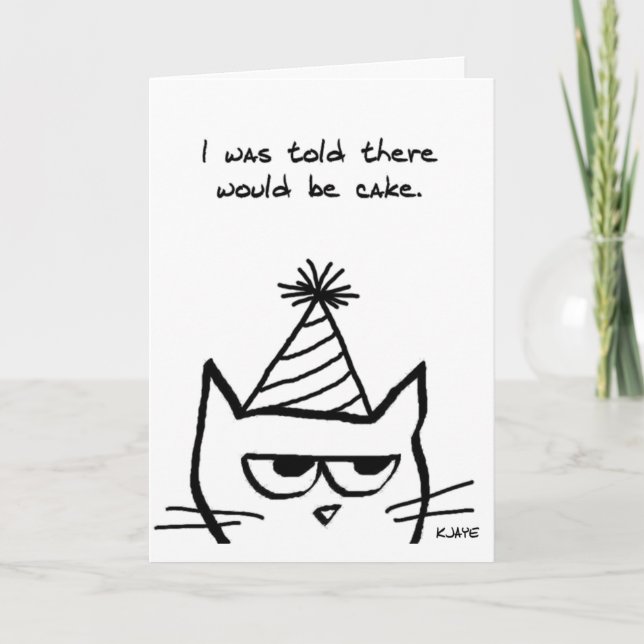 Arg Cat Hates Birthdays - Lustigt Cat Card Kort (Framsida)