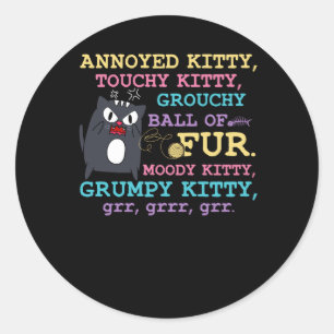 Arg Cat Kitten Älskare Attitude Päls Pet Owner Gru Runt Klistermärke