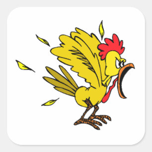 Arg Chicken Fyrkantigt Klistermärke