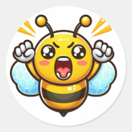 Arg Cute Bee Runt Klistermärke