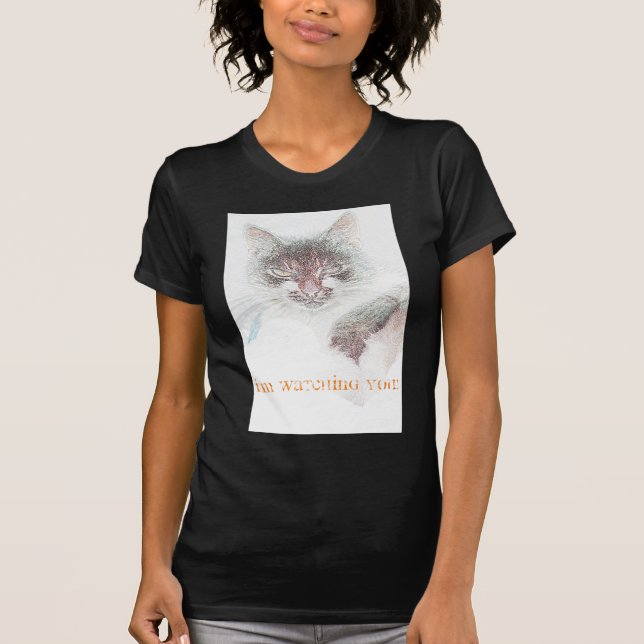 Arg Cute Cate Ansikte Sketch T Shirt (Framsida)