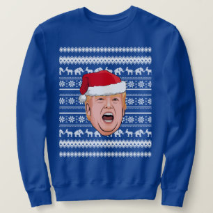 Arg Donald Trump jul Lång Ärmad Tröja