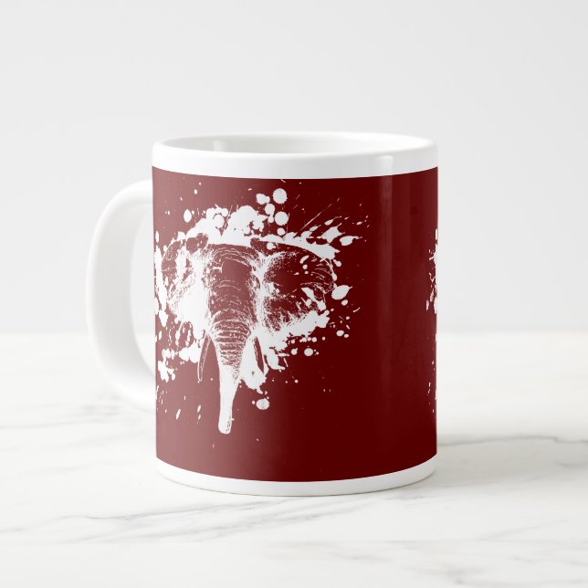 Arg Elephant in White Jumbo Mugg (Framsida vänster)