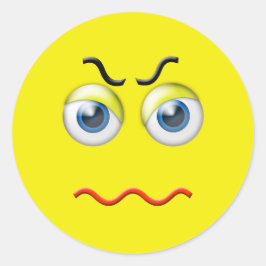 Arg Emoji Runt Klistermärke