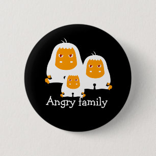 Arg-familjens apor - design T-Shirt Knapp