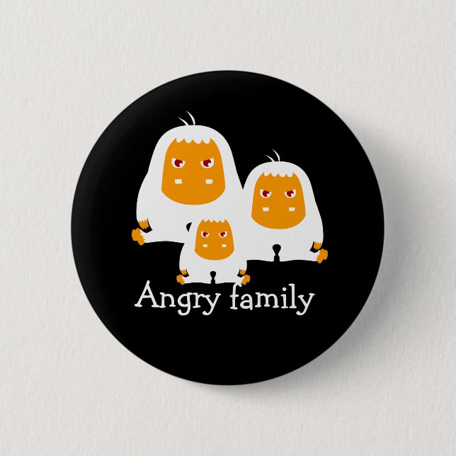 Arg-familjens apor - design T-Shirt Knapp (Framsida)