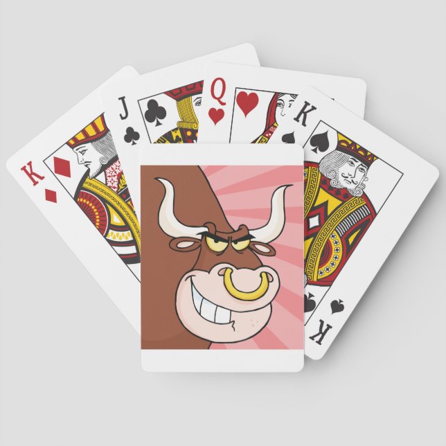 Arg Fierce Bull Mascot med Nose Ring Casinokort (Baksidan)