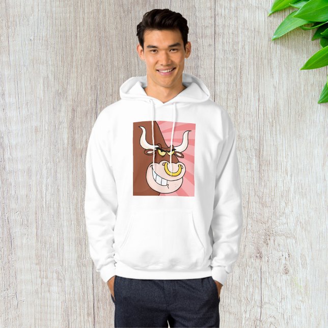 Arg Fierce Bull Mascot med Nose Ring Hoodie (Skapare uppladdad)