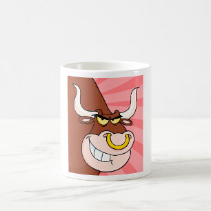 Arg Fierce Bull Mascot med Nose Ring Kaffemugg