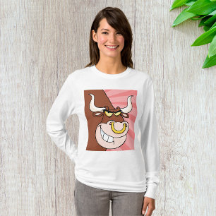 Arg Fierce Bull Mascot med Nose Ring T Shirt