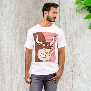 Arg Fierce Bull Mascot med Nose Ring T Shirt