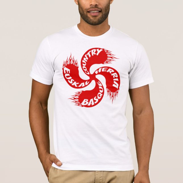 Arg flammande skjorta för bask t-shirt (Framsida)