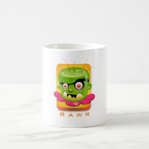 Arg Frankenstein Tecknad säger rawr Kaffemugg