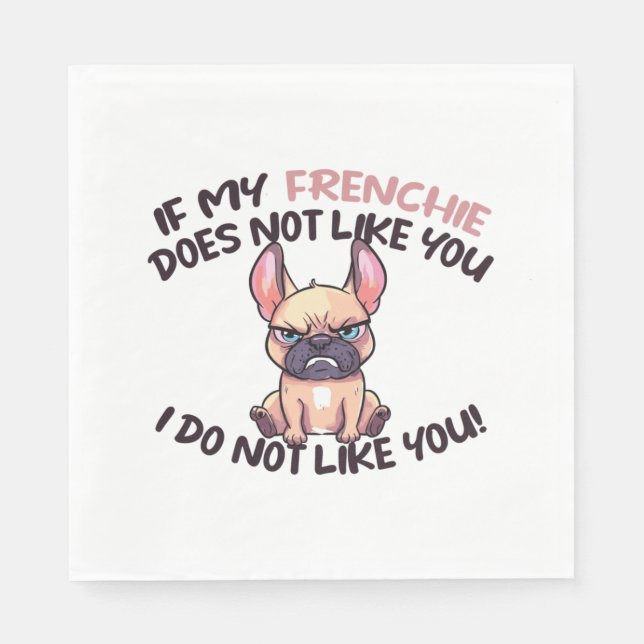 Arg Frenchie (Tan) - Unik design Pappersservett (Framsidan)