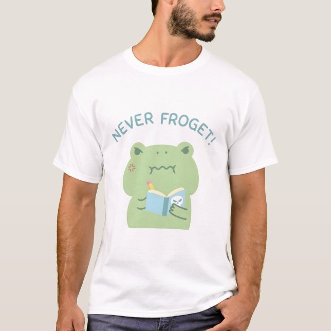 Arg Frog Aldrig Froget Revenge Bok T Shirt (Framsida)