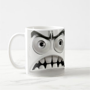Arg Funny Ansikte Benvit baksida Kaffemugg