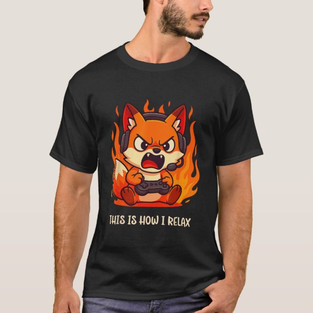Arg Gamer Kitsune Fox Det här är hur jag slappna a T Shirt (Framsida)