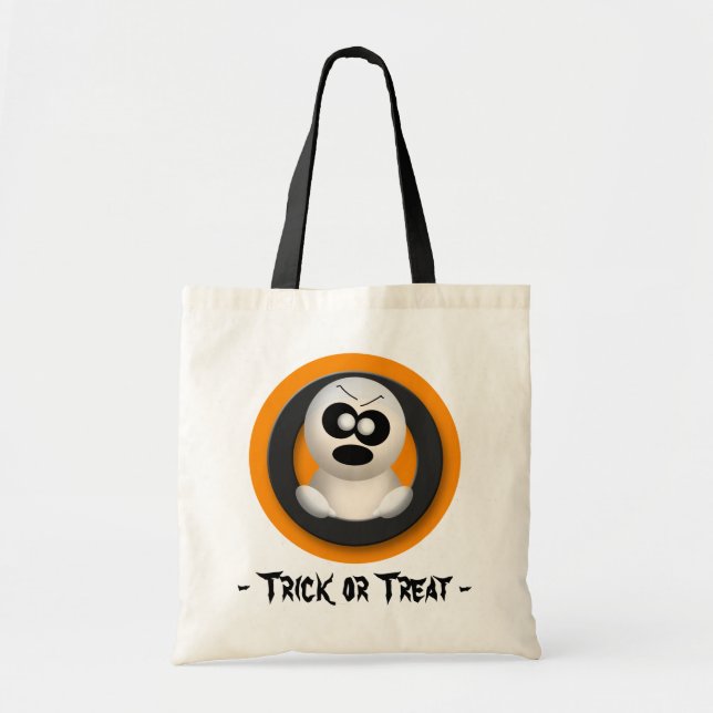 Arg Ghost - Orange Bus eller godis Halloween Bag Tygkasse (Framsidan)