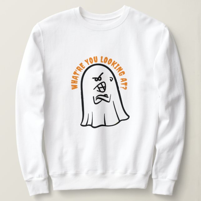 Arg Ghost Pun, vad tittar du på Halloween? T Shirt (Design framsida)