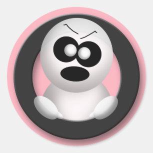Arg Ghost - Rosa Halloween Stickers Runt Klistermärke