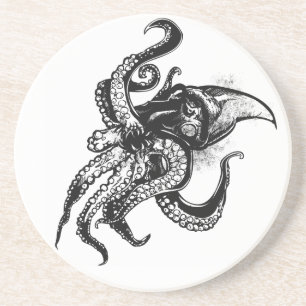 Arg Giant Squid in Black Underlägg Sandsten