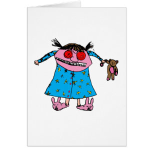 Arg Girl Card Hälsningskort